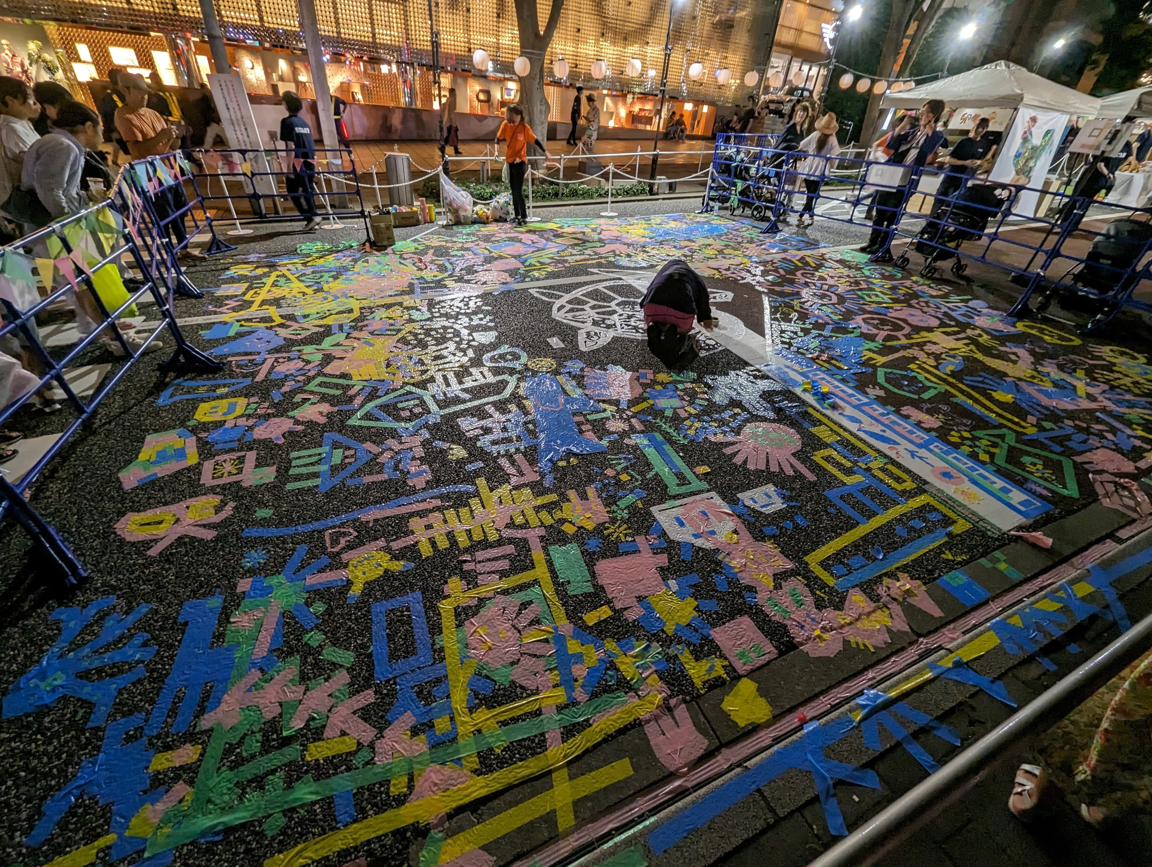 Tape street art on Keyakizaka 3