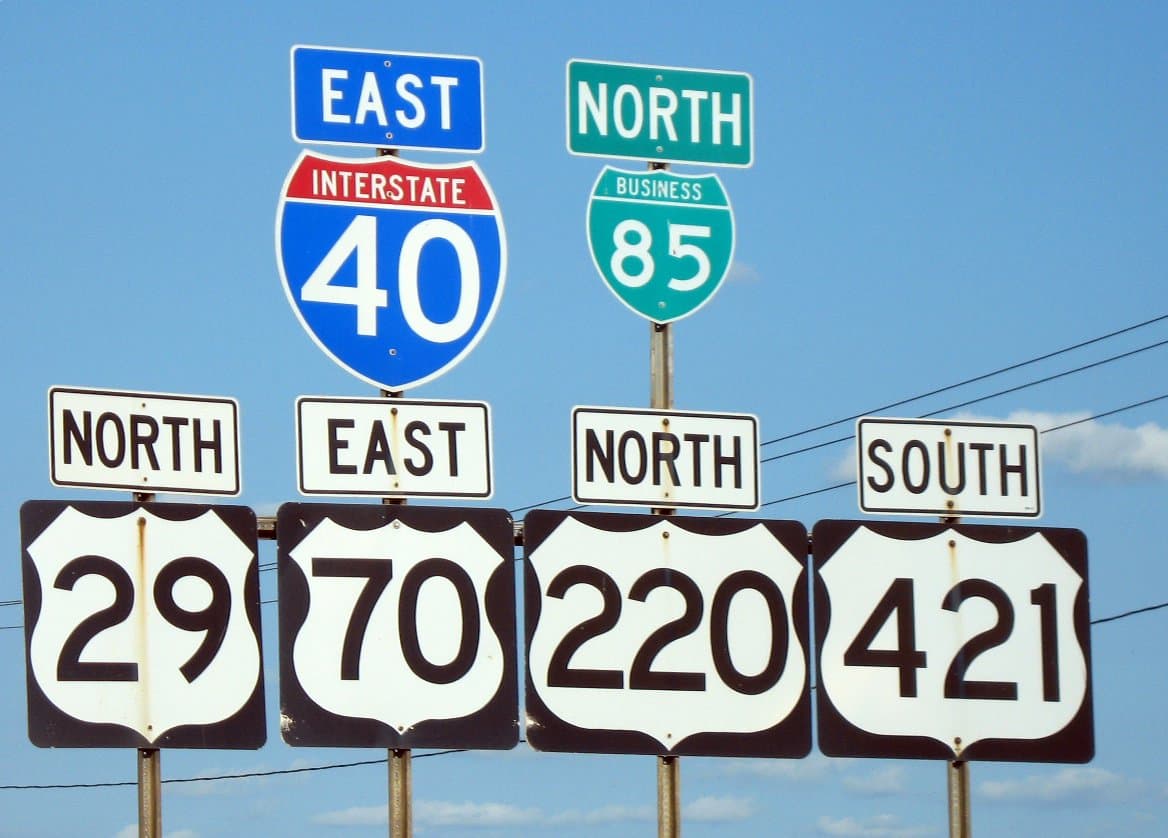 Greensboro road signs