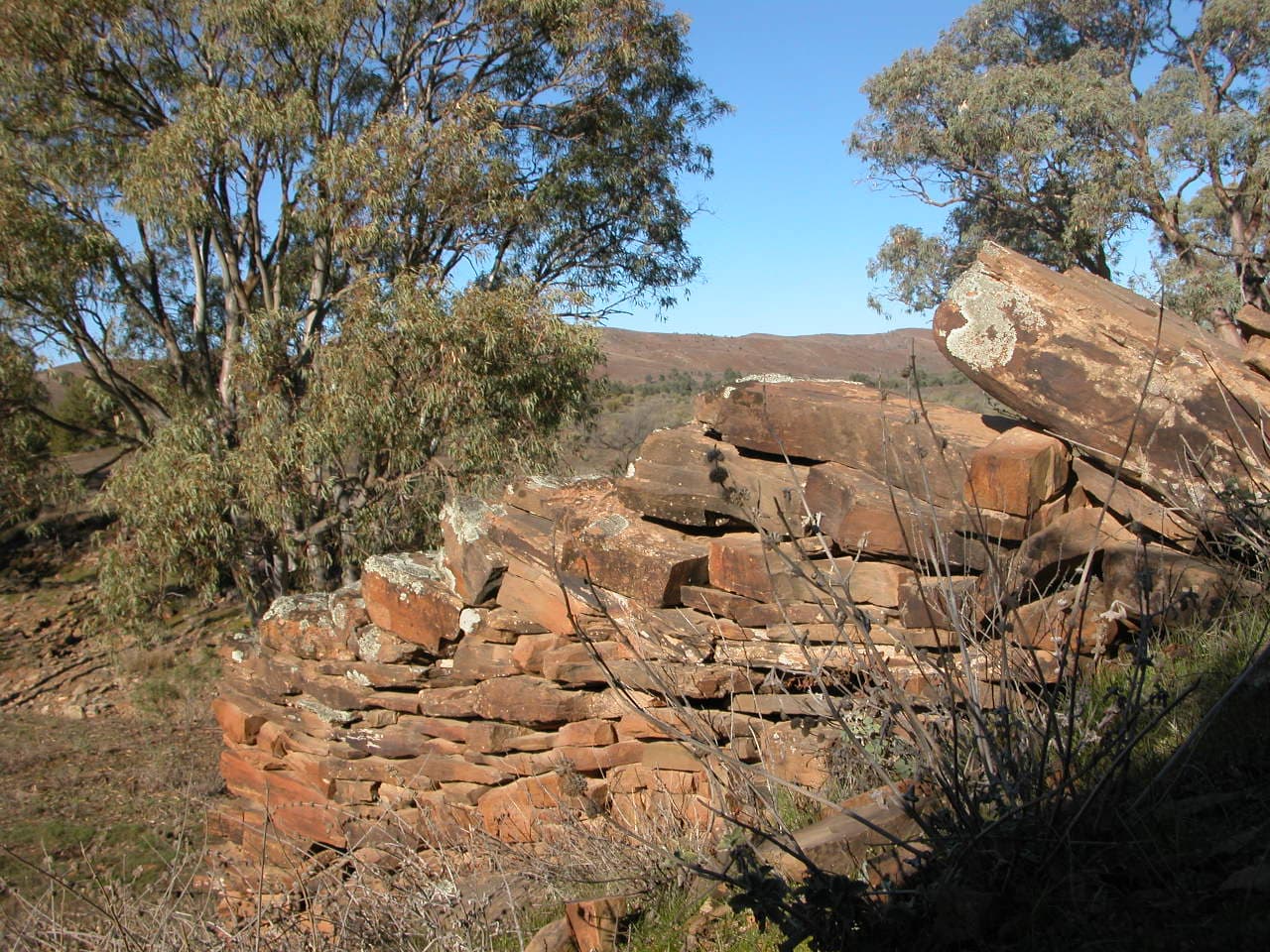 Old stone wall in the Australian Outback