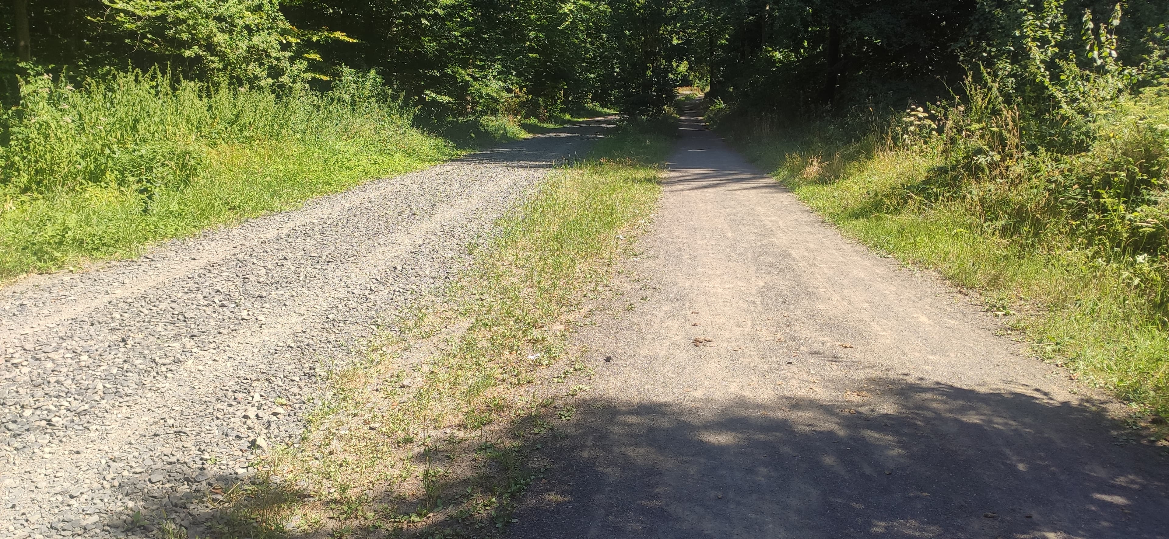 Two gravel roads