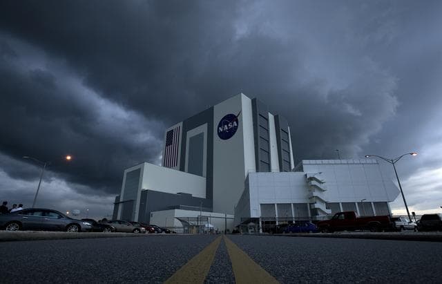 Storm Clouds Roll In Over The Vehicle Assembly Building