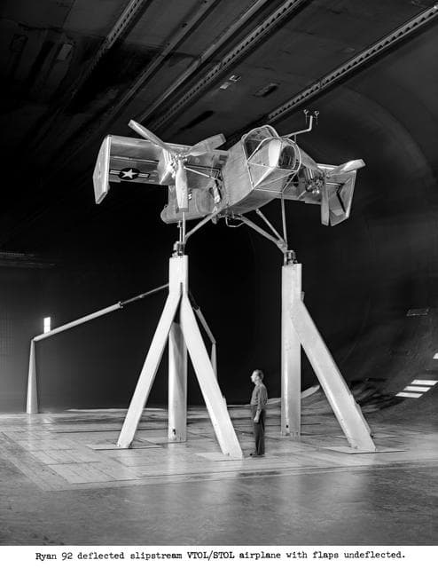 Ryan Deflected Slipstream VTOL/STOL in 40x80 Foot Wind Tunnel.