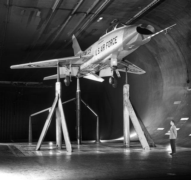 North American Aviation F-100 in the Ames 40x80 Foot Wind Tunnel.