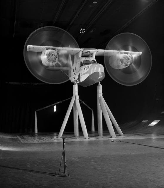 Kaman K-16 in 40x80 Foot Wind Tunnel at Ames Research Center.