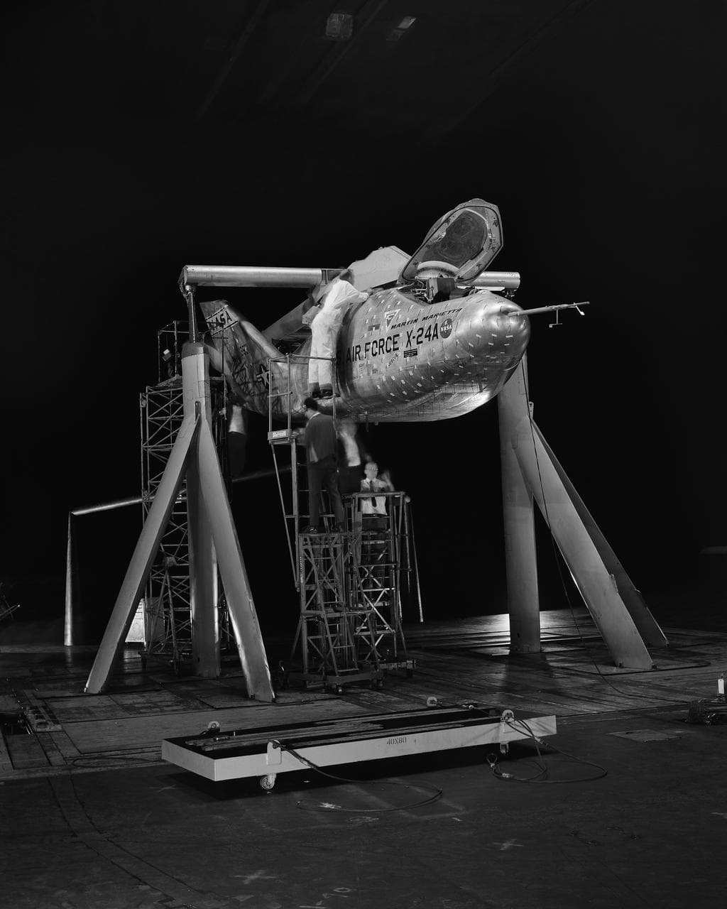 X-24 (SV-5) Lifting Body In 40x80 foot Wind Tunnel.