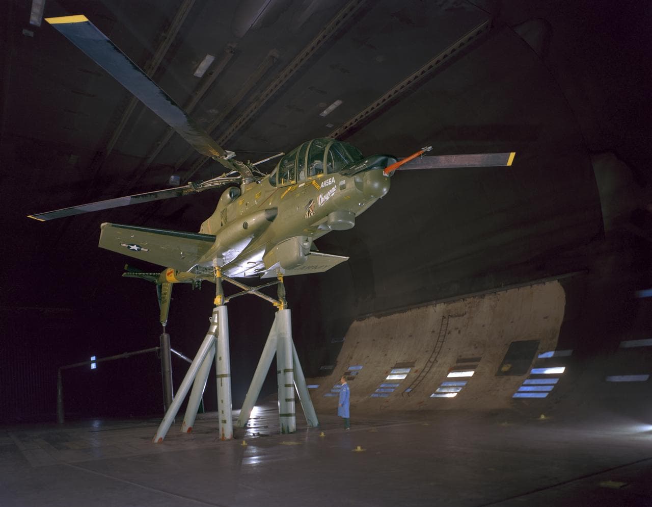Lockheed AH-56A (Cheyenne) Helicopter in Ames 40x80 Foot Wind Tunnel
