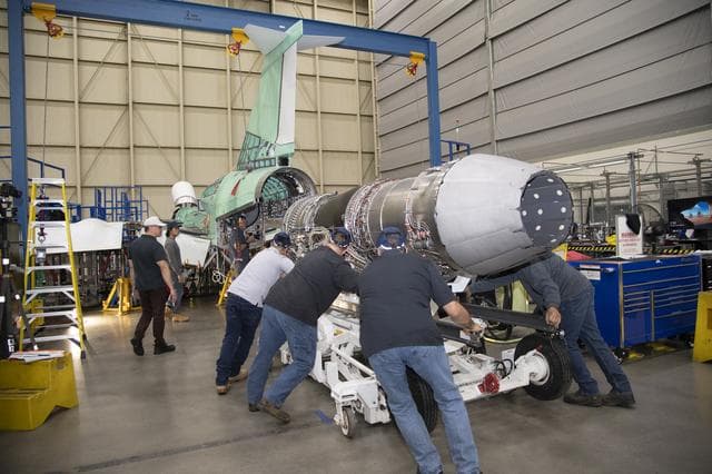 Engine Installed on NASA’s X-59 Experimental Aircraft