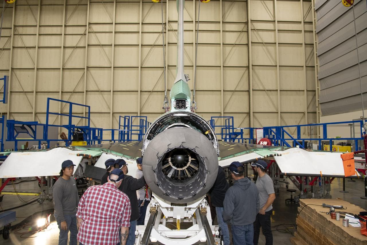 Engine Installed on NASA’s X-59 Experimental Aircraft