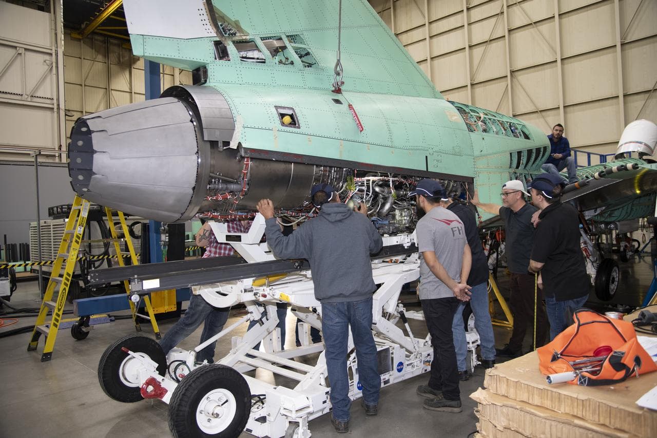 Engine Installed on NASA’s X-59 Experimental Aircraft