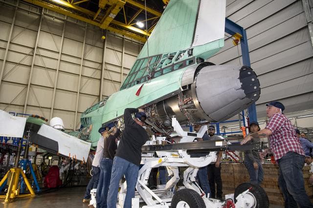 Engine Installed on NASA's X-59 Experimental Aircraft