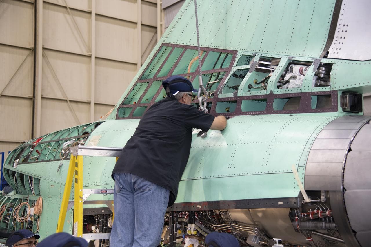 Engine Installed on NASA's X-59 Experimental Aircraft'