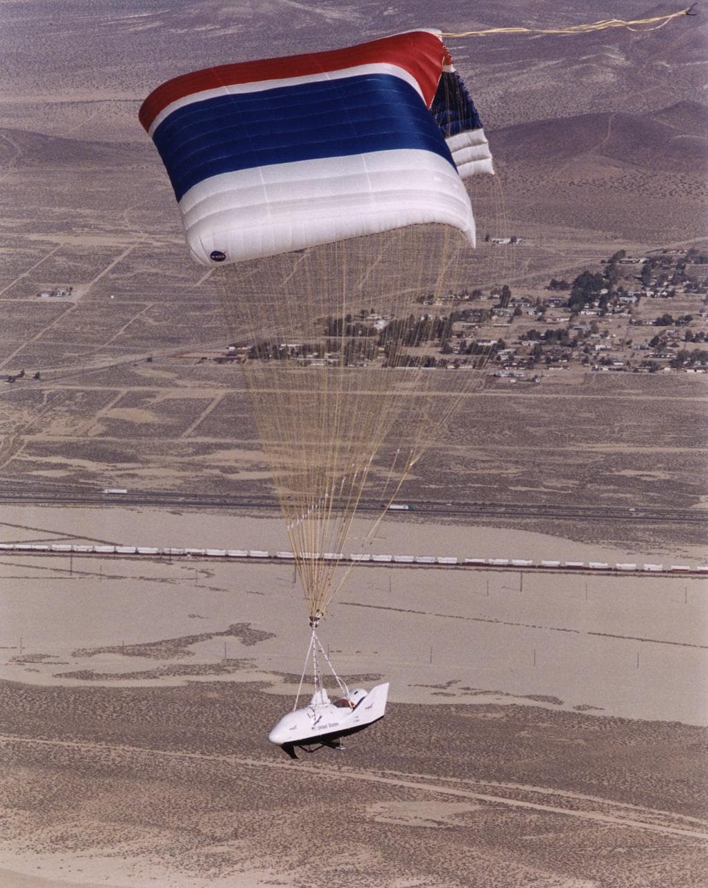 X-38 vehicle #131R in first free flight