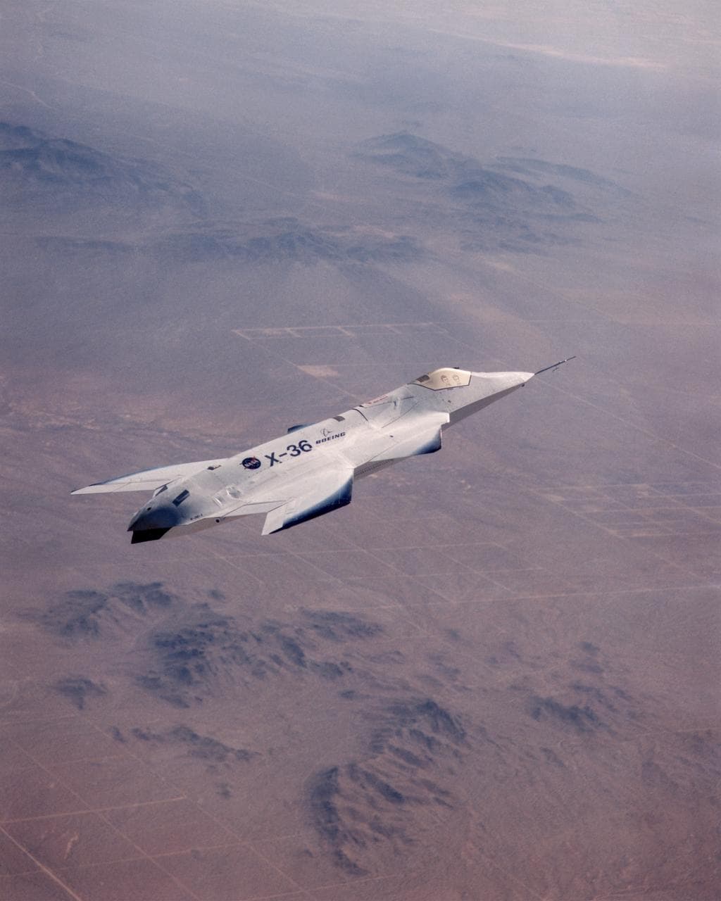 X-36 Tailless Fighter Agility Research Aircraft in flight
