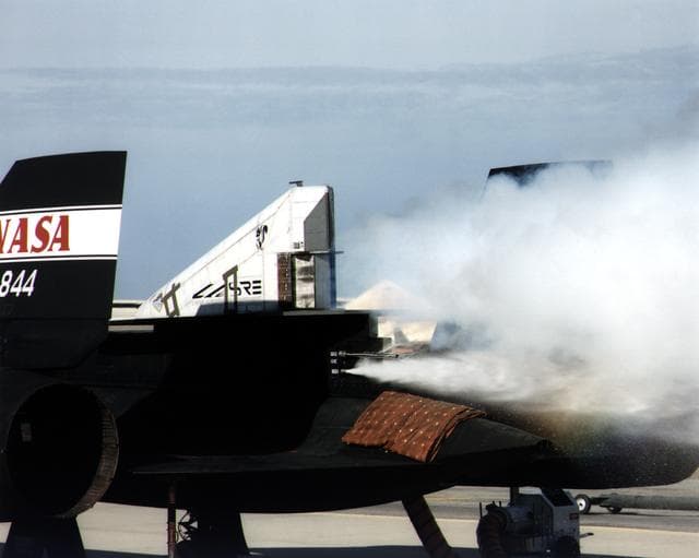 Linear Aerospike SR-71 Experiment (LASRE) ground cold flow test