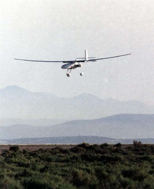 Perseus B Heads for Landing on Edwards AFB Runway