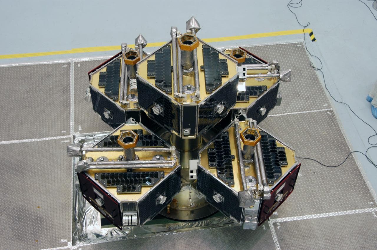 Moving THEMIS to a spin table for testing at Astrotech
