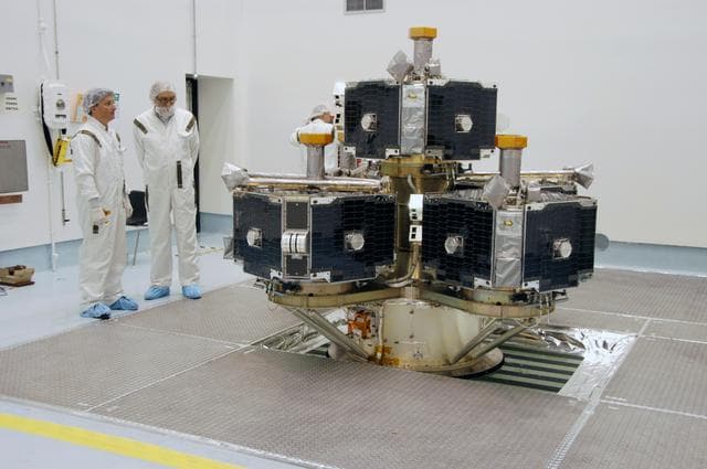 Moving THEMIS to a spin table for testing at Astrotech