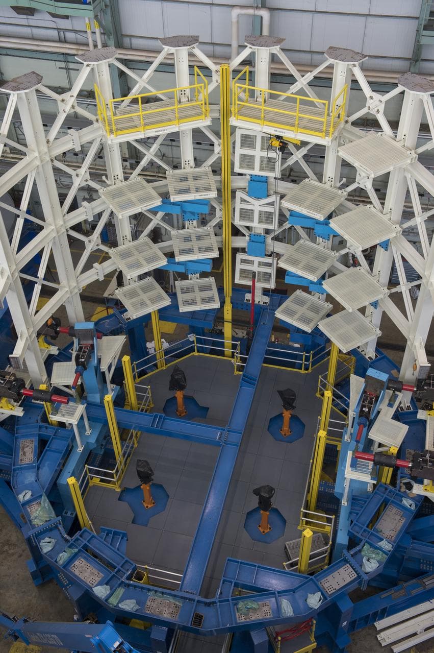Sls engine section test stand ready for structural test article
