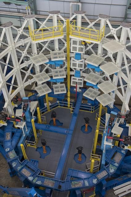 Sls engine section test stand ready for structural test article