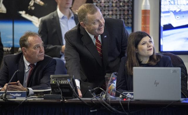 NASA Leadership and Members of Congress watch First All-Woman Sp