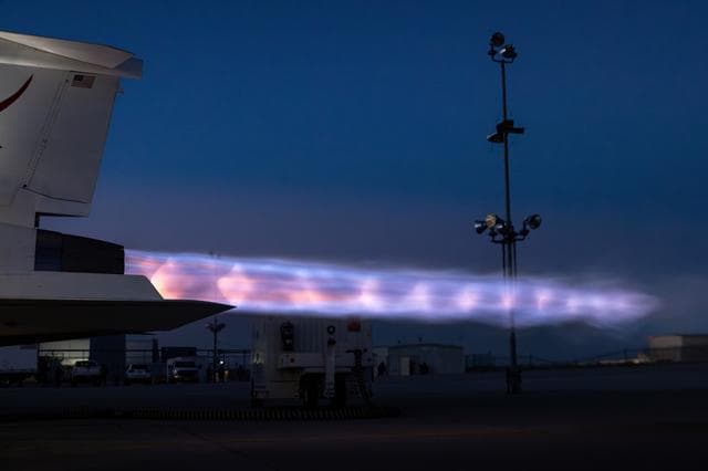 NASA’s X-59 Displays Mach Diamonds at Maximum Afterburner