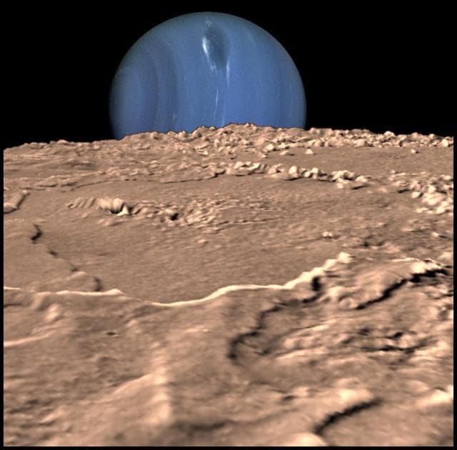 Neptune on Triton Horizon