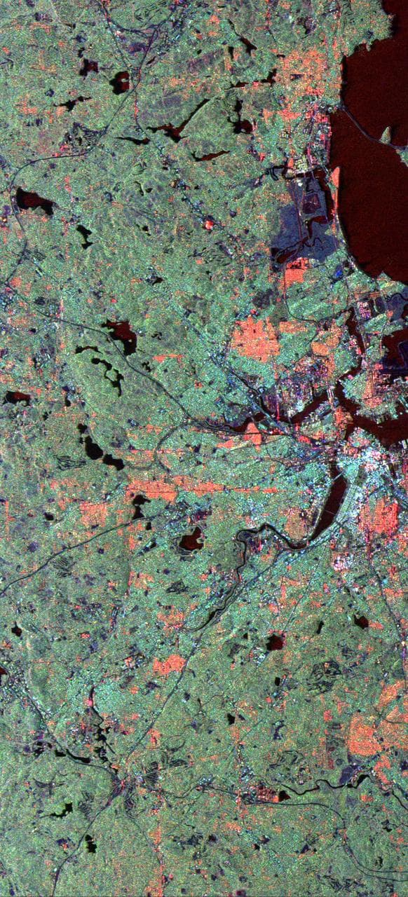 Space Radar Image of Boston, Massachusetts
