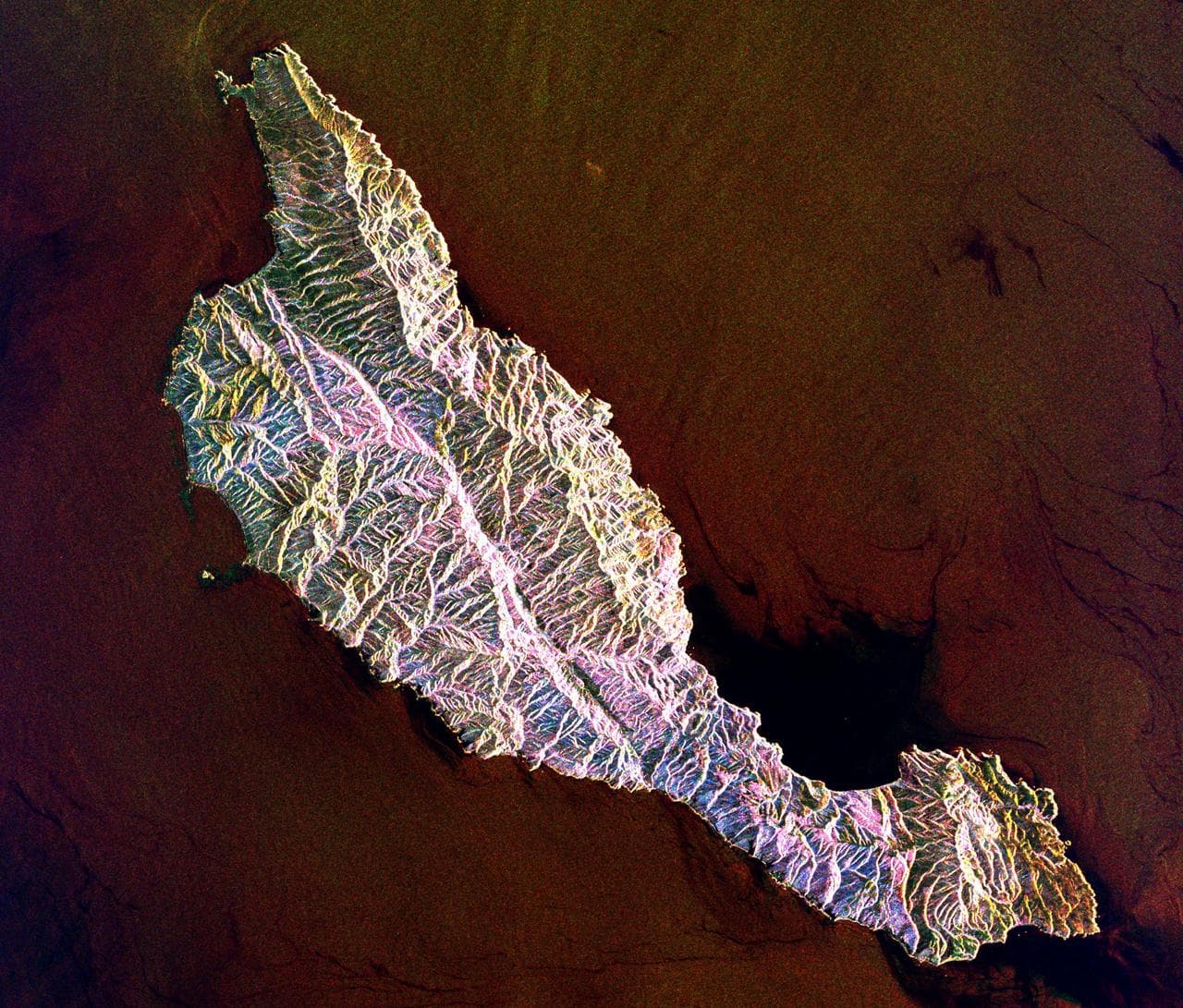 Space Radar Image of Santa Cruz Island, California