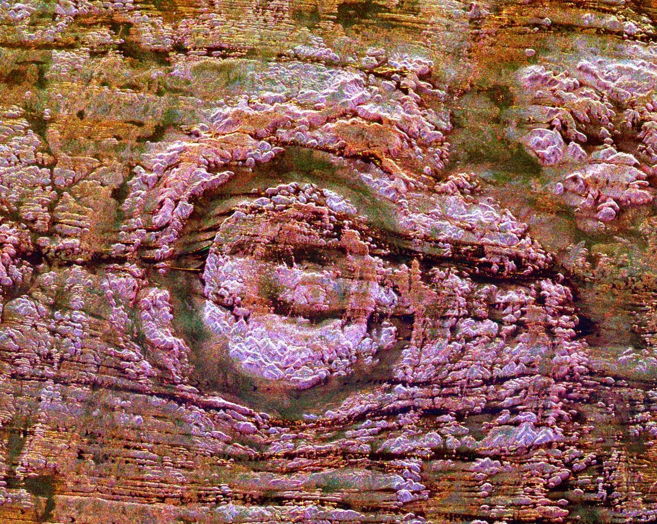 Space Radar of Image Aorounga Impact Crater, Chad