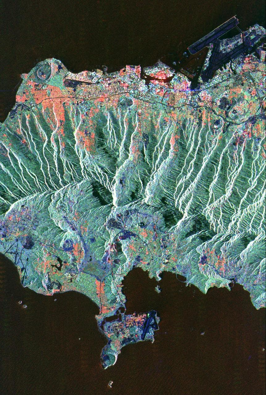Space Radar Image of Honolulu, Oahu, Hawaii