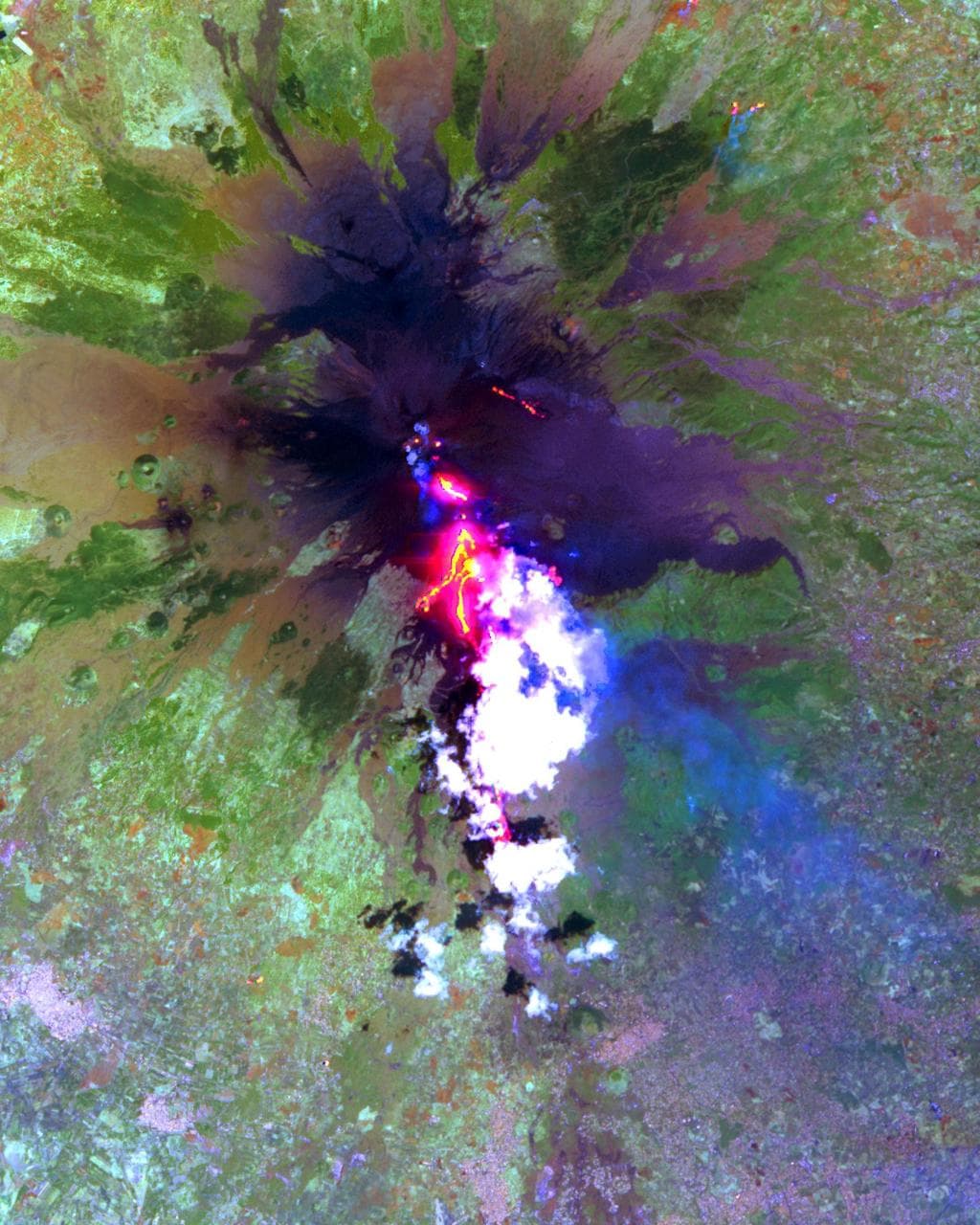 Lava Flows During the Continuing Eruption of Mt. Etna, Italy
