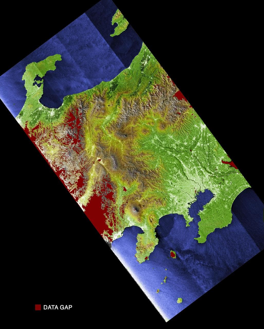Radar Image with Color as Height: Tokyo, Honshu, Japan