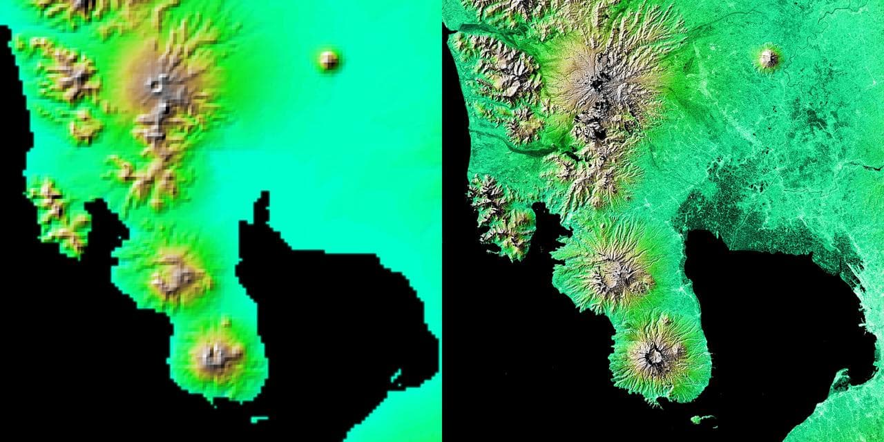 Shaded Relief with Height as Color, Manila Bay, Philippines