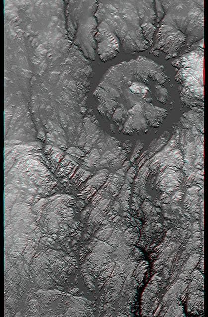 Anaglyph, Manicouagan Crater, Quebec, Canada