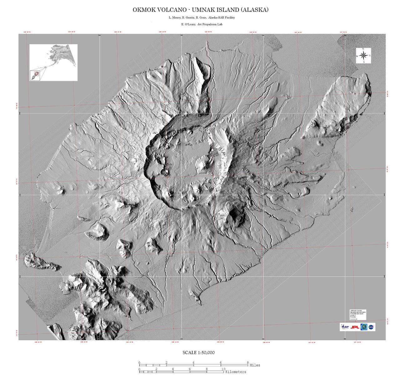 Shaded Relief Mosaic of Umnak Island, Aleutian Islands, Alaska