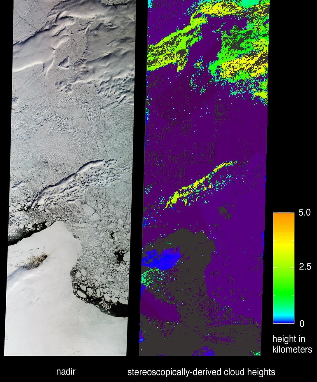 Distinguishing Clouds from Ice over the East Siberian Sea, Russia