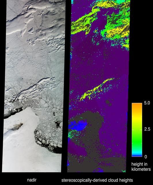 Distinguishing Clouds from Ice over the East Siberian Sea, Russia