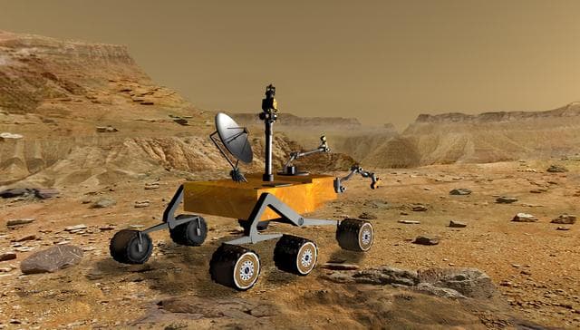 Mars Science Laboratory at Canyon Artist Concept