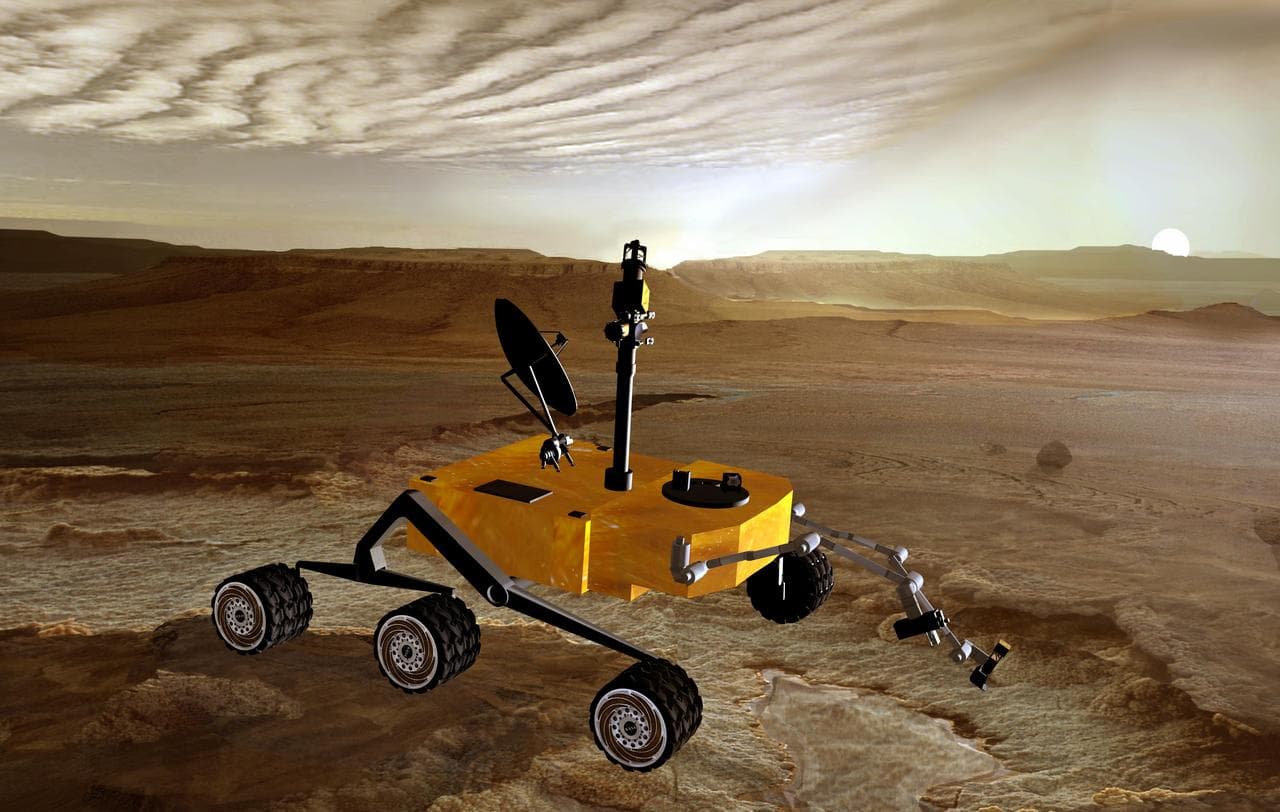 Mars Science Laboratory at Sunset Artist Concept