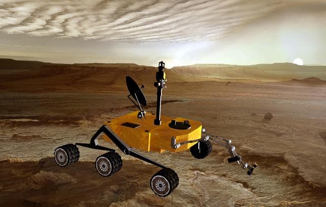 Mars Science Laboratory at Sunset Artist Concept