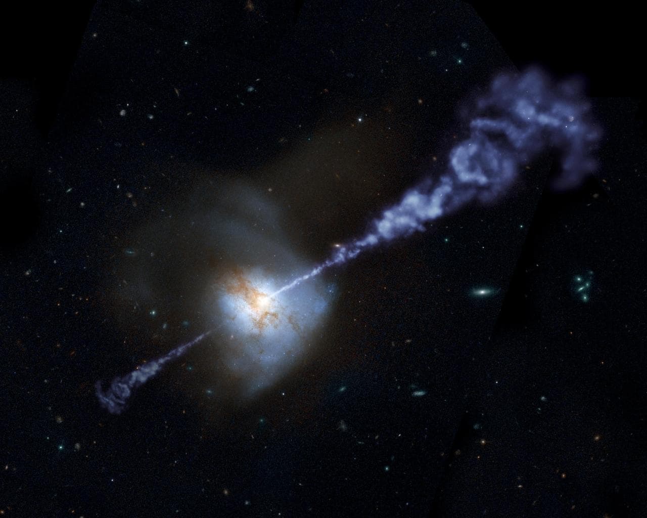 Artist Concept: Active Black Hole Squashes Star Formation