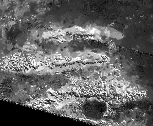 Radar View of Titan Tallest Mountains