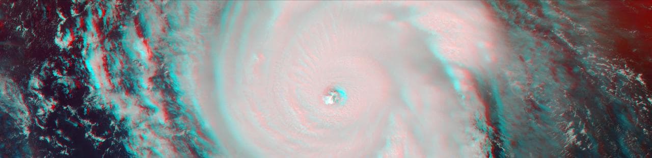 New NASA Images of Irma's Towering Clouds (Anaglyph)