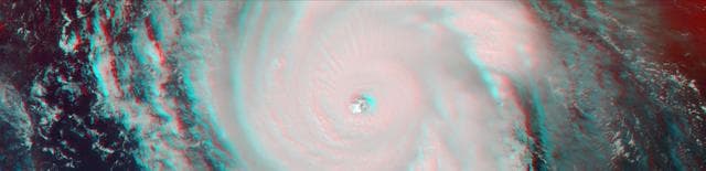 New NASA Images of Irma's Towering Clouds (Anaglyph)