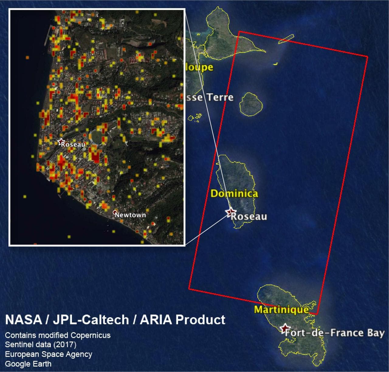 Dominica Hurricane Damage Mapped by NASA's ARIA Team