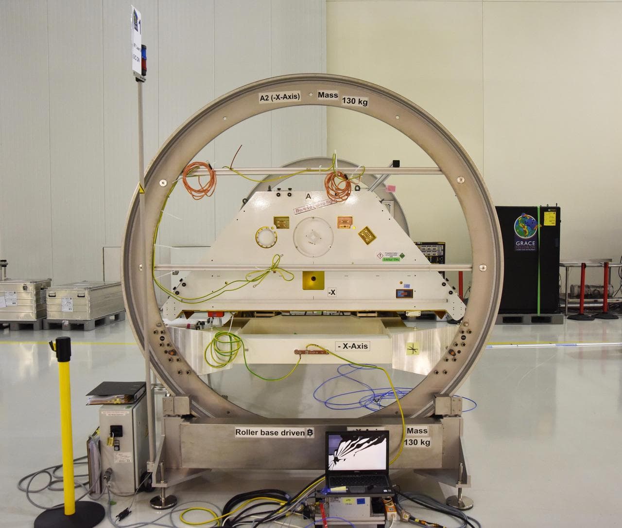 GRACE-FO Satellites in a Clean Room at Vandenberg Air Force Base