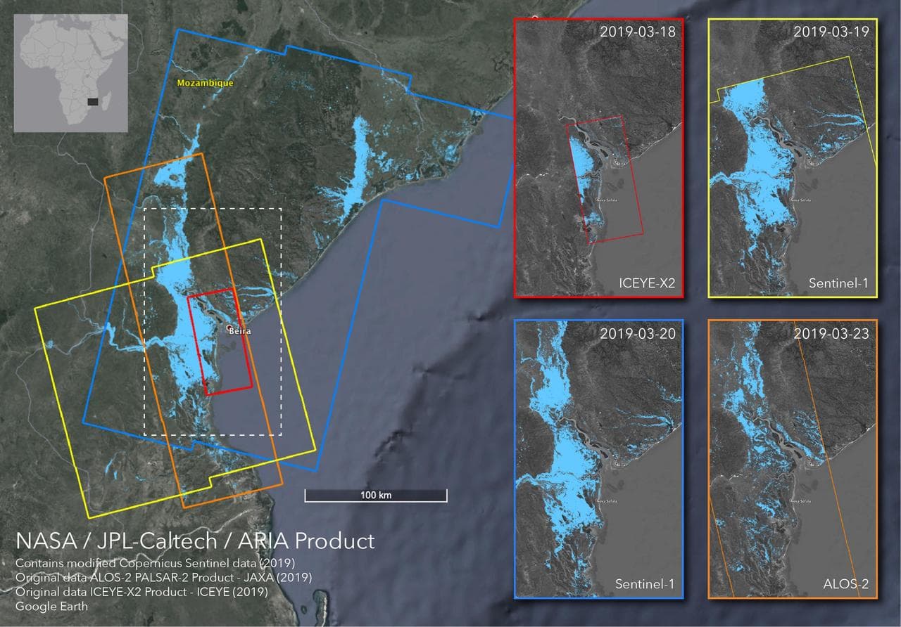 Satellites Image Mozambique Flooding after Cyclone Idai