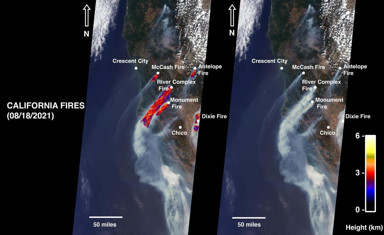 NASA's MISR Instrument Detects Smoke Plumes Over Northern California