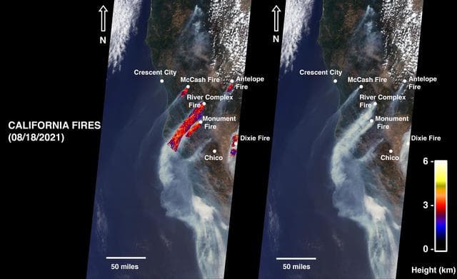 NASA's MISR Instrument Detects Smoke Plumes Over Northern California