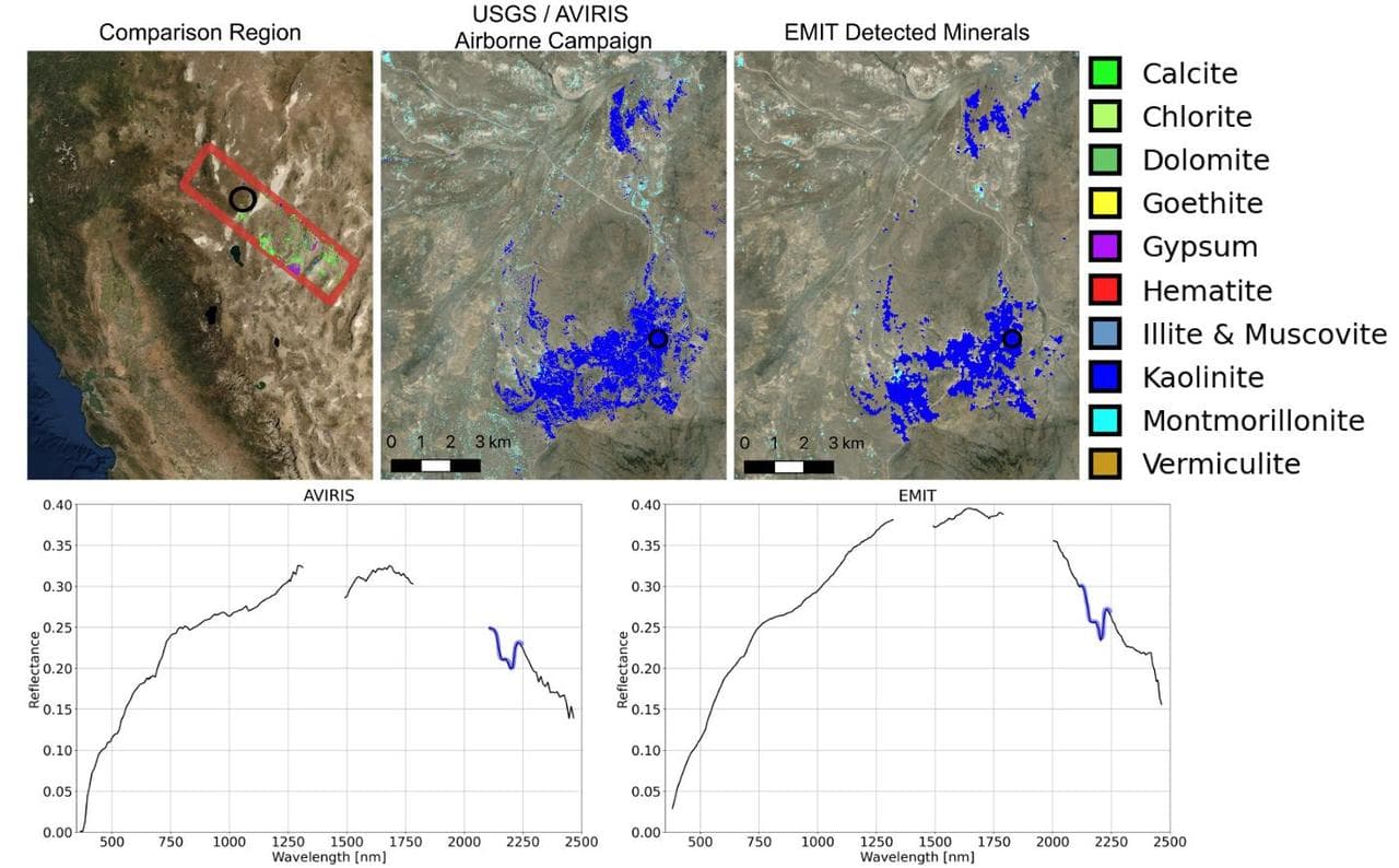 NASA's EMIT Collects Mineral Maps, Spectral Fingerprints From Nevada